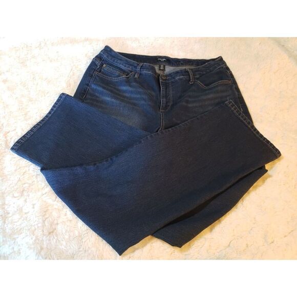 Nine West Womens Denim Jeans‎ 16W Blue Curvy Straight Flat Front High Rise - Picture 3 of 14